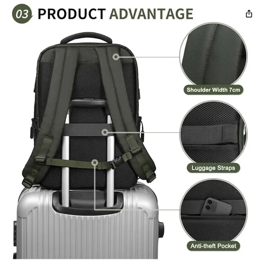 Lightweight Commute Backpack with Laptop Pocket, Water-Resistant Travel Daypack